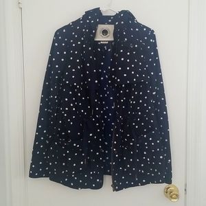Anthropologie Daughters Of The Liberation Blue/White Polka Dot Jacket